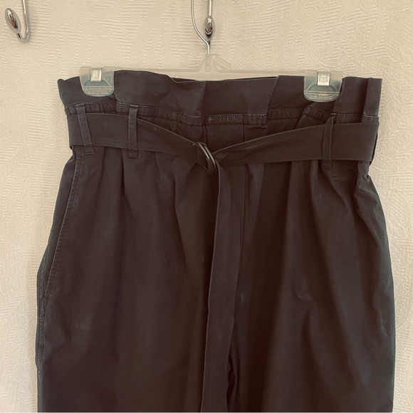 Brunello Cucinelli high waisted belted black cotton wide leg pants. - Picture 6 of 9